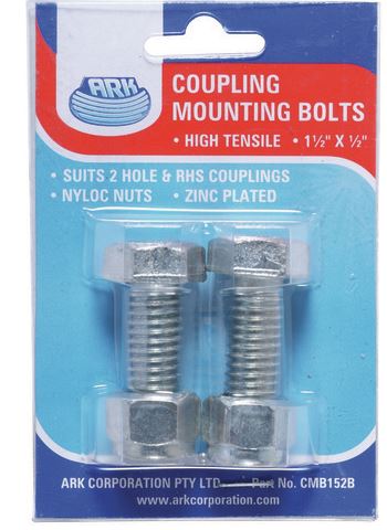 2 PCS COUPLING MOUNTING BOLT ,1 1/2" X 1/2" HI TENSILE-BLIST
