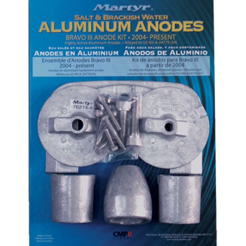 BRAVO3 ANODE KIT 2004-PRESENT ZINC-LESS