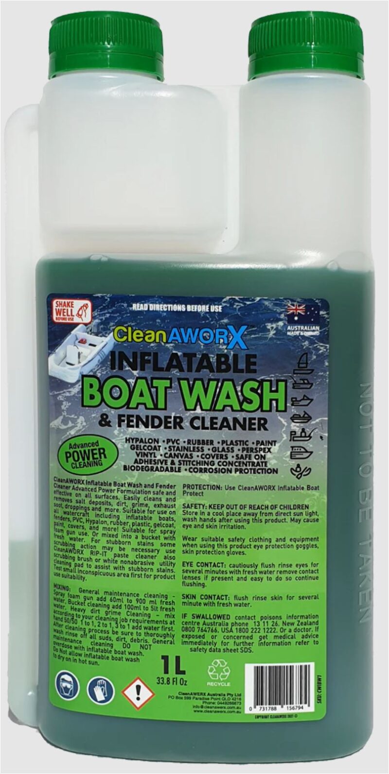 CLEANAWORX INFLATABLE BOAT & FENDER CLEANER 1L
