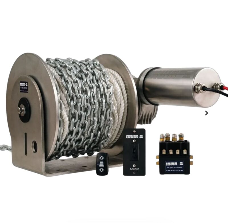 MUIR DRUM WINCH DW08 44/600 12V COMBO 80 ROPE