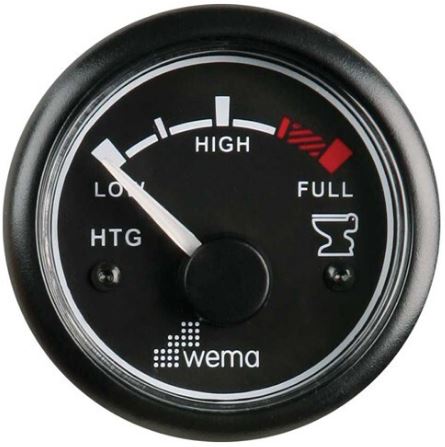 WEMA WASTE GAUGE BLK DIAL BLK PLAS BZL 240-30 OHM 52MM