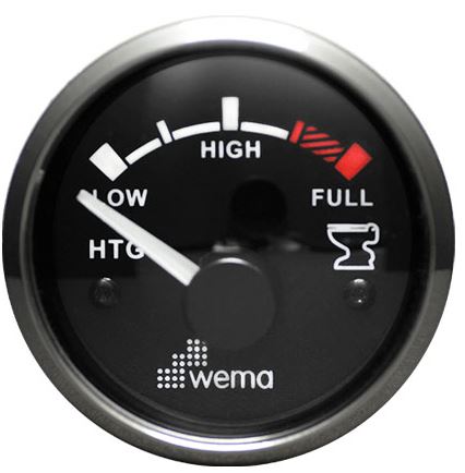 WEMA WASTE GAUGE BLK DIAL S/STEEL BZL 240-30 OHM 52MM