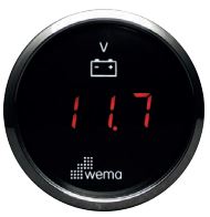 WEMA DIGITAL VLT MTR 8-32 VDC BLK DIAL S/STEEL BZL 52MM