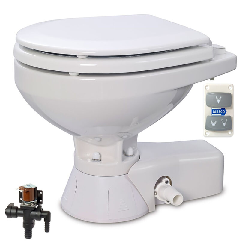 JABSCO TOILET 24V QUIET FLUSH STANDARD FRESH WATER