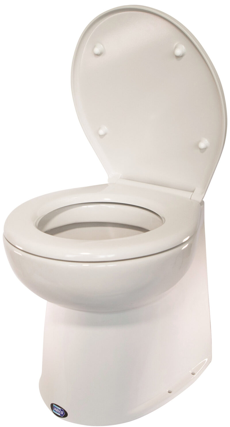 JABSCO TOILET 12V DELUXE SLANTED BACK SALT WATER