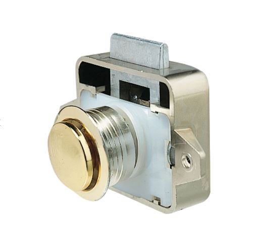 VETUS PUSH BUTTON LOCK BRASS PLATED BUTTON