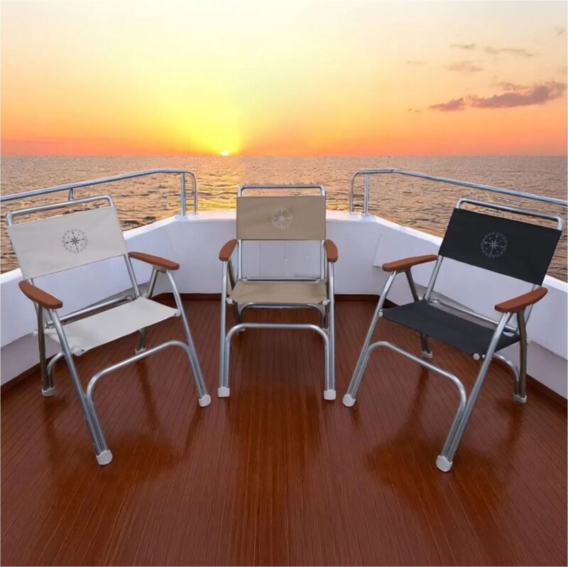 ALUMINUM DECK CHAIR RED (BURGUNDY) - Image 2