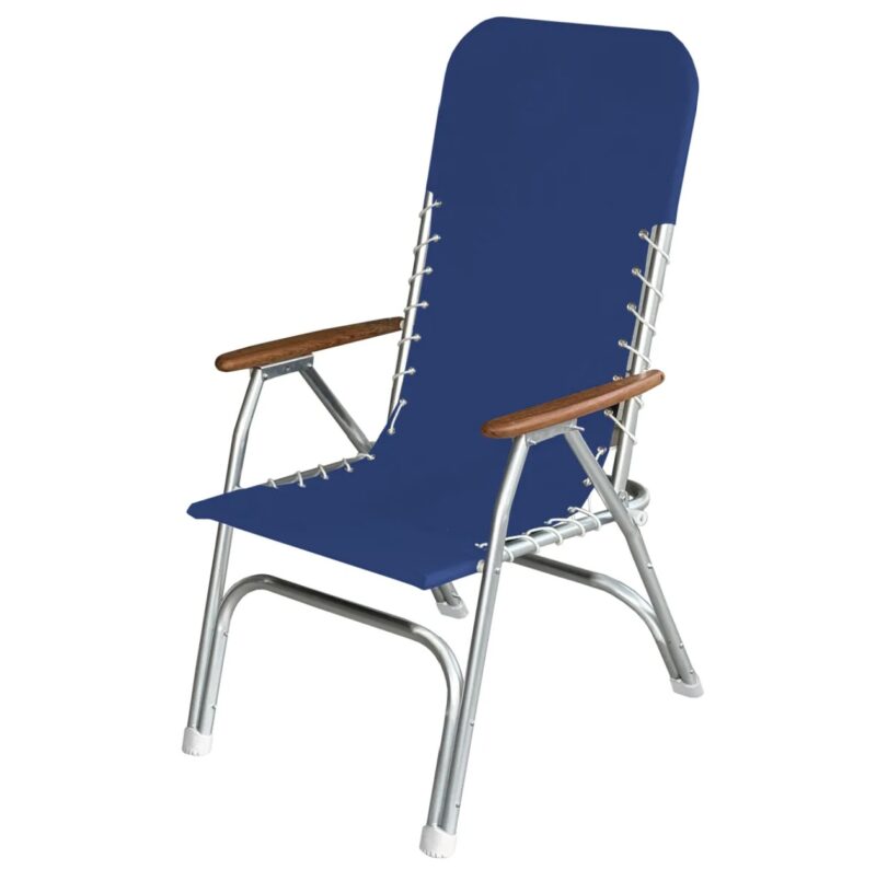 HIGH BACK ALUMINUM DECK CHAIR PACIFIC BLUE