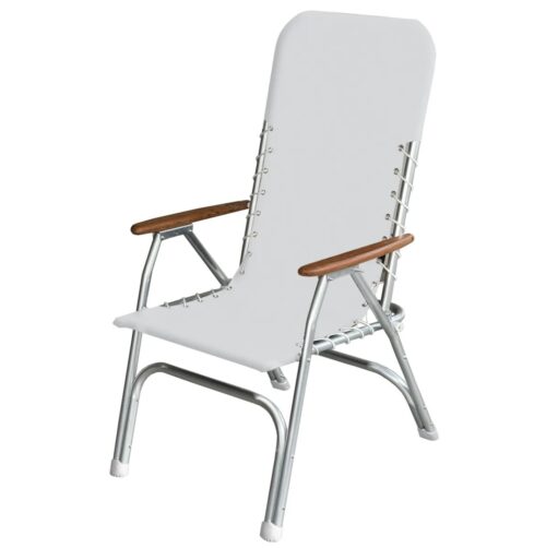 HIGH BACK ALUMINUM DECK CHAIR WHITE