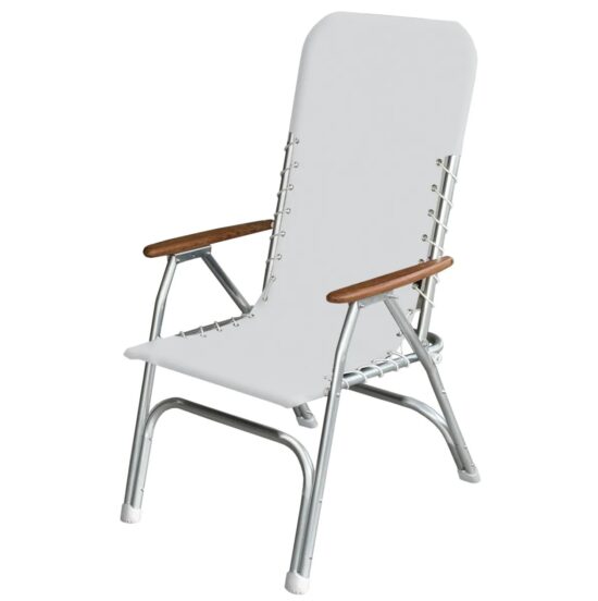 HIGH BACK ALUMINUM DECK CHAIR WHITE