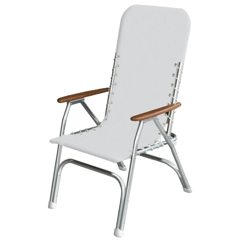 HIGH BACK ALUMINUM DECK CHAIR WHITE
