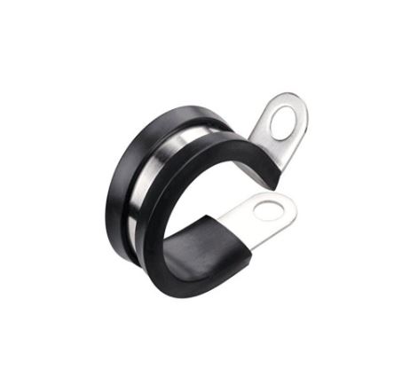 PIPE SUPPORT S/S RUBBER LINED 19MM