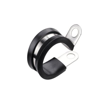 PIPE SUPPORT S/S RUBBER LINED 22MM