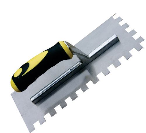 SQUARE NOTCHED MAXI GRIP TROWEL 15MM S/STEEL