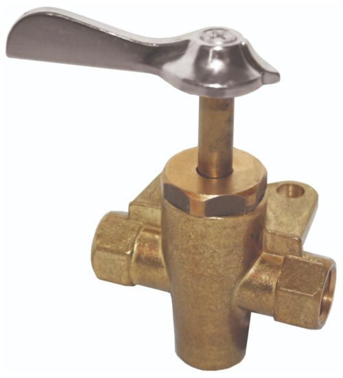 THREE WAY FUEL VALVE BRASS 1/4 NPT