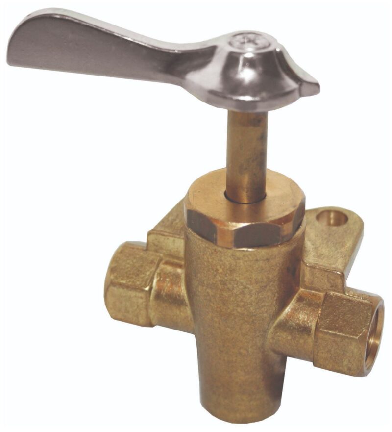 THREE WAY FUEL VALVE BRASS 1/4 NPT