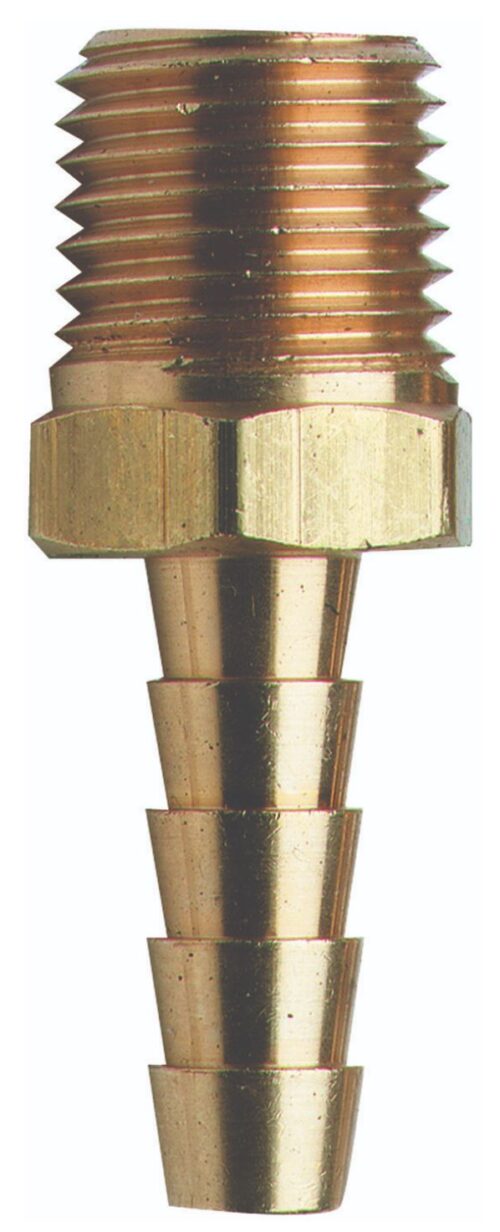 BRASS HOSE TAIL 1/4 NPT 10MM HOSE