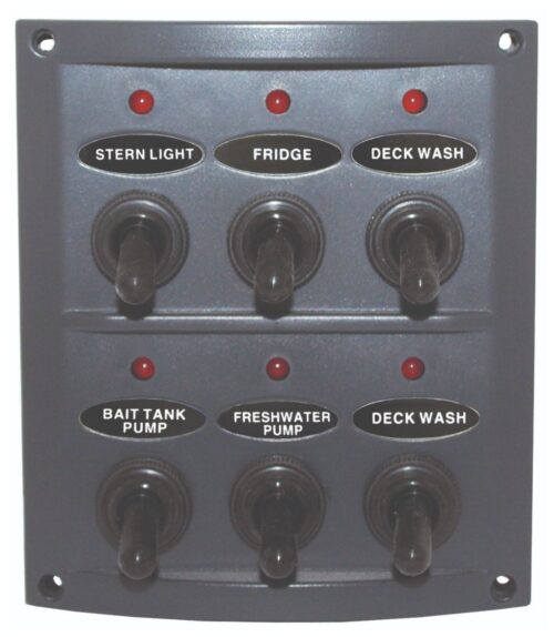 SWITCH PANEL DELUXE 6 SWITCH INC LIGHT