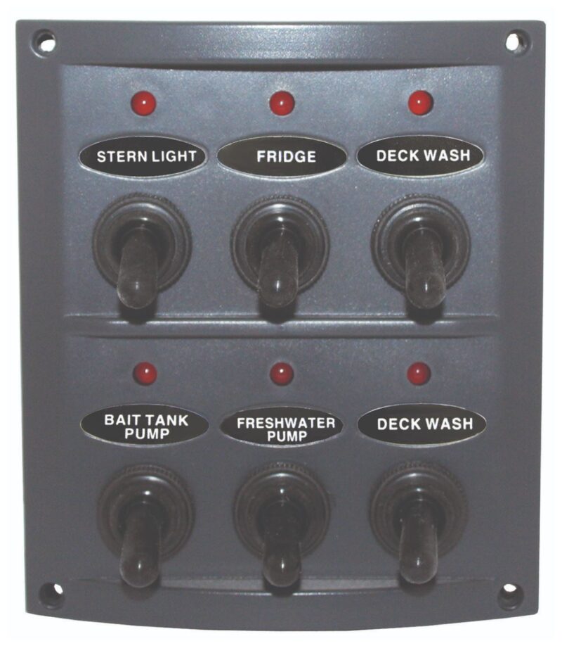 SWITCH PANEL DELUXE 6 SWITCH INC LIGHT