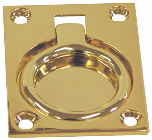 FLUSH PULL LARGE POLISH BRASS 60 X 47MM