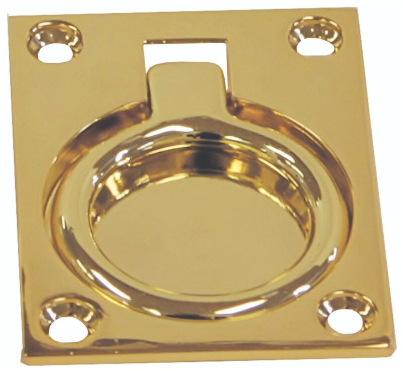 FLUSH PULL LARGE POLISH BRASS 60 X 47MM