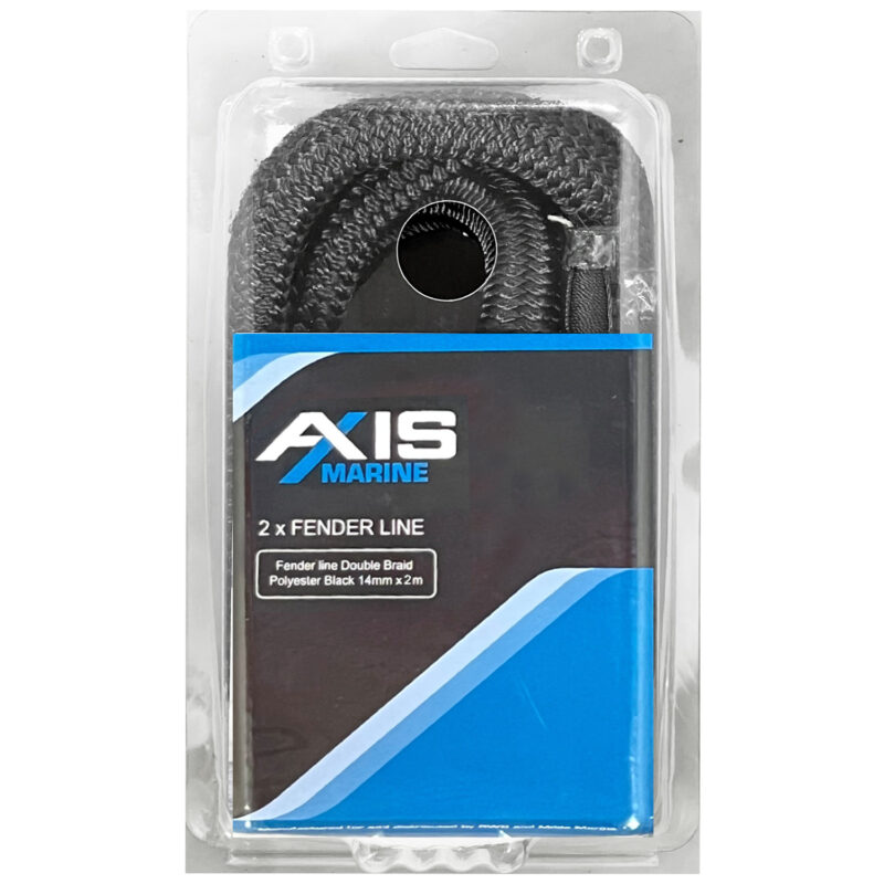 FENDER LINE BLK 14MM X 2M PAIR D/BRAID POLY