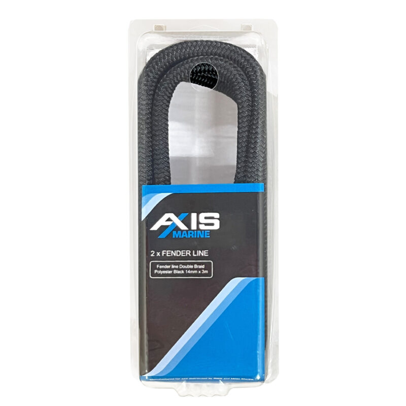 FENDER LINE BLK 14MM X 3M PAIR D/BRAID POLY