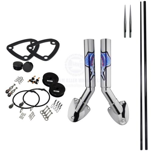 REELAX GUNWALE MOUNT OUTRIGGER KIT 4.5M 3K CARBON