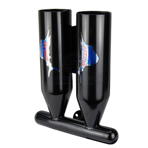 REELAX S/STEEL BONITO TUBES BLACK THRU TRANSOM CENTRE INLET