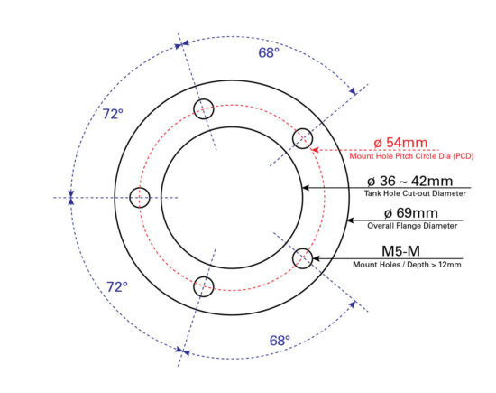 SENDER FUEL/WTR SAE 5 HL FLA MNT 240-30 OHMS 125MM - Image 3