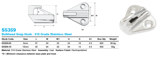 10MM BULKHEAD SNAP 316 - Image 2