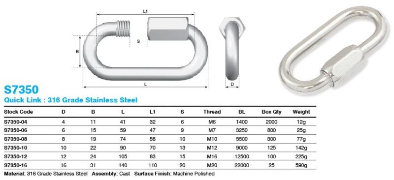 8MM QUICK LINK SS 316 - Image 2