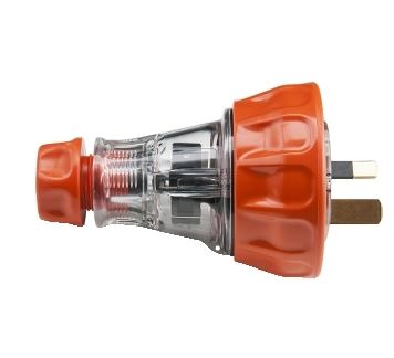 PLUG STRAIGHT BODY W/P 1 PH 250V 3 PIN FLAT ORANGE IP66