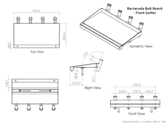 BARRACUDA BAIT BOARD REAR GUTTER - Image 2