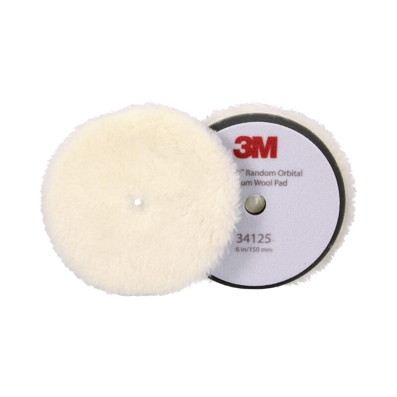 3M 34125 RANDOM ORB MEDIUM WOOL 150MM WHITE 2 PADS/BAG (6)
