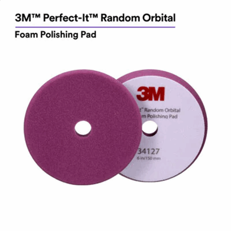3M 34127 RANDOM ORB FOAM PAD 150MM FINE PURPLE 2 PADS (6)