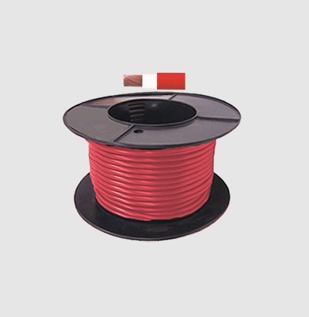 RED BATTERY CABLE 50MM TINNED PER MTR